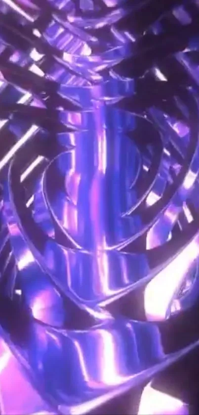 Abstract futuristic purple design with metallic texture.
