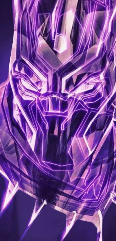 Futuristic purple mask with geometric design on mobile wallpaper.