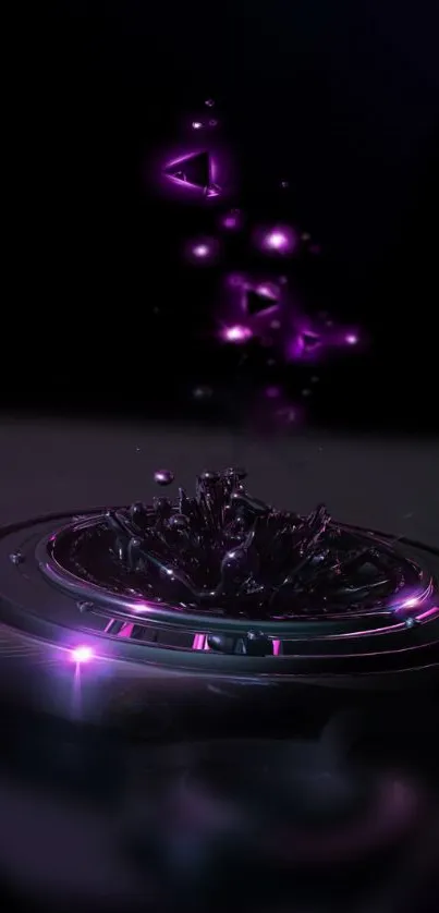 Futuristic abstract purple design with splash effect.