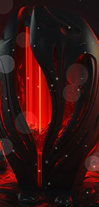 Futuristic red and black glowing design wallpaper.