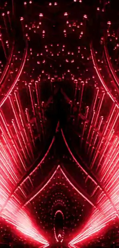 Abstract red neon art wallpaper with futuristic design