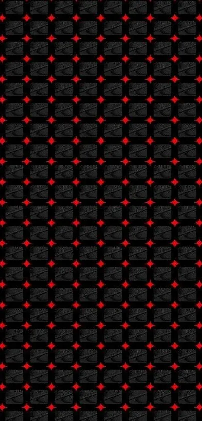 Sleek black and red geometric pattern wallpaper for mobile.