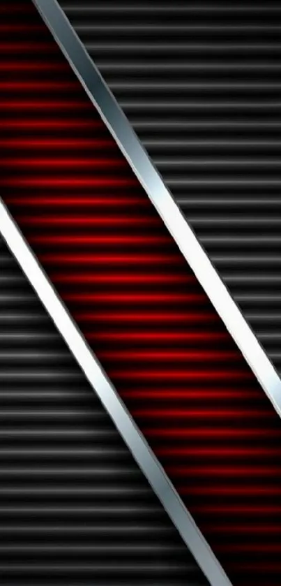 Red and black striped futuristic wallpaper design.