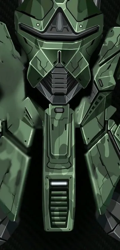 Futuristic green robot armor design wallpaper.