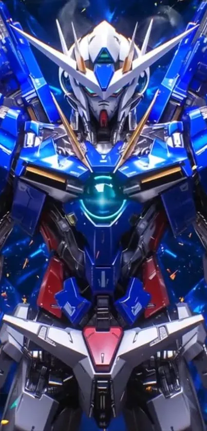 Futuristic robotic mech wallpaper design.