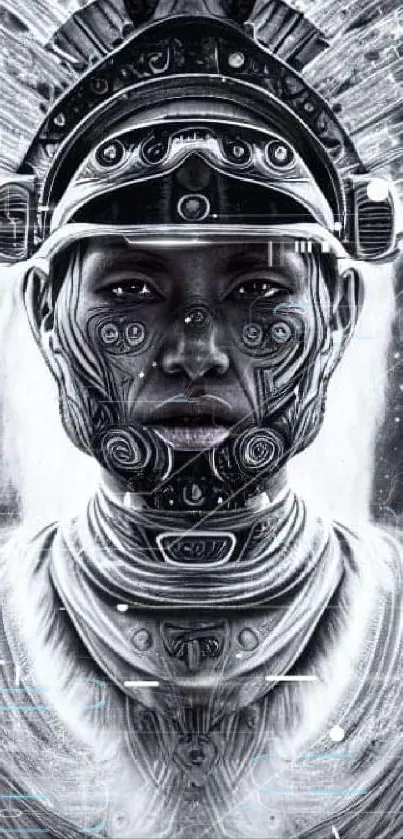 Futuristic sci-fi art wallpaper with cosmic elements and detailed design.