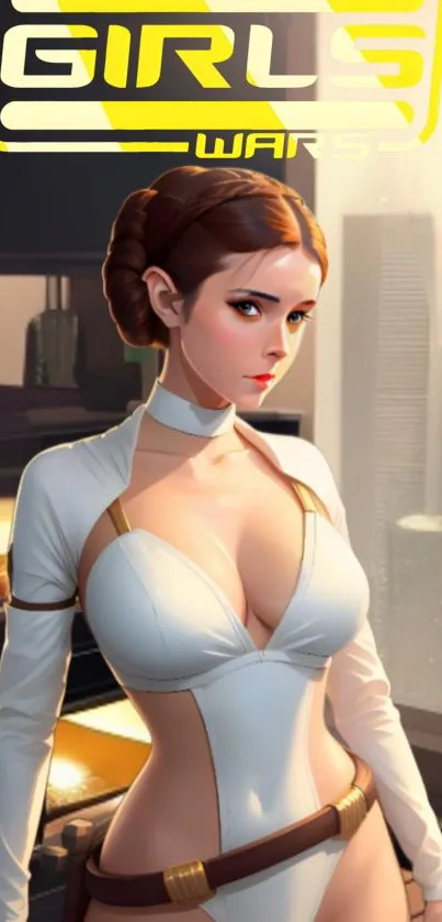 Sci-Fi themed warrior princess in futuristic attire.