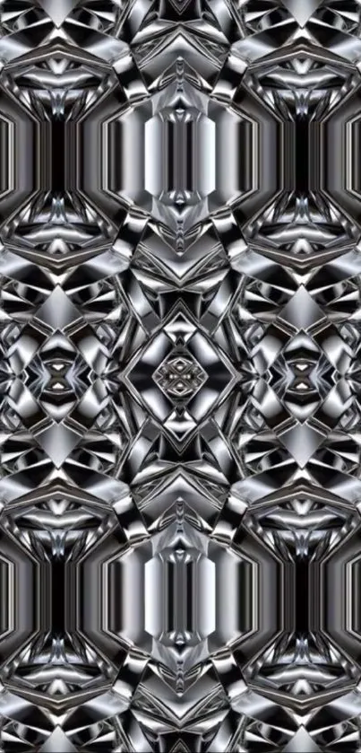 Futuristic silver pattern mobile wallpaper.