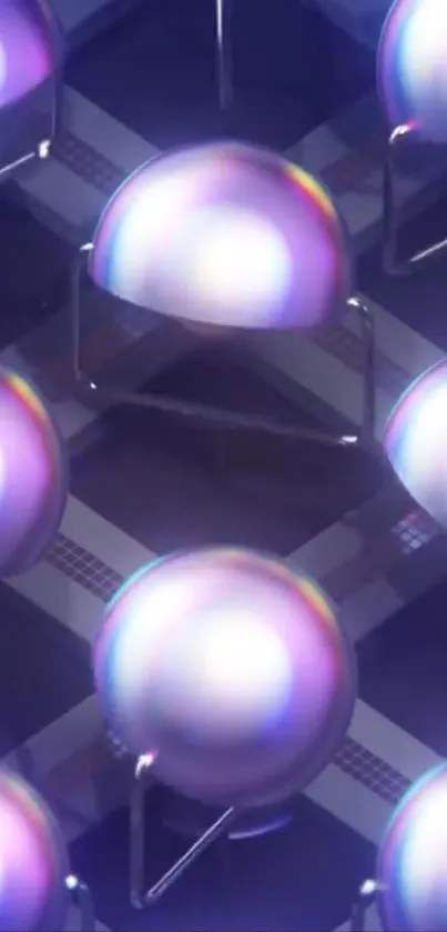 Futuristic spheres with iridescent glow.