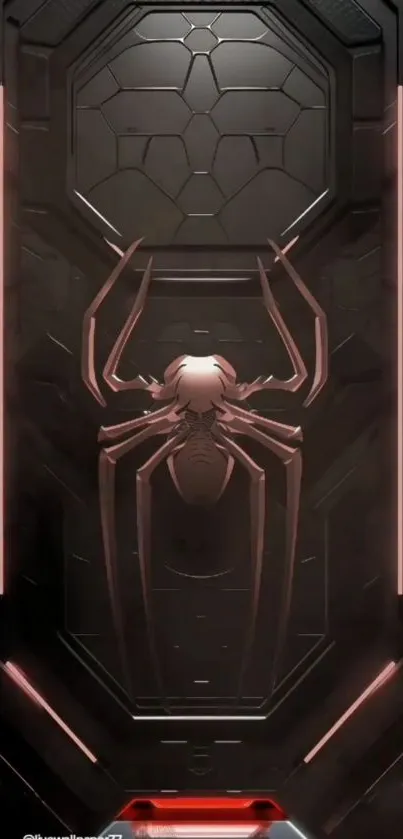 Futuristic spider design with metallic textures