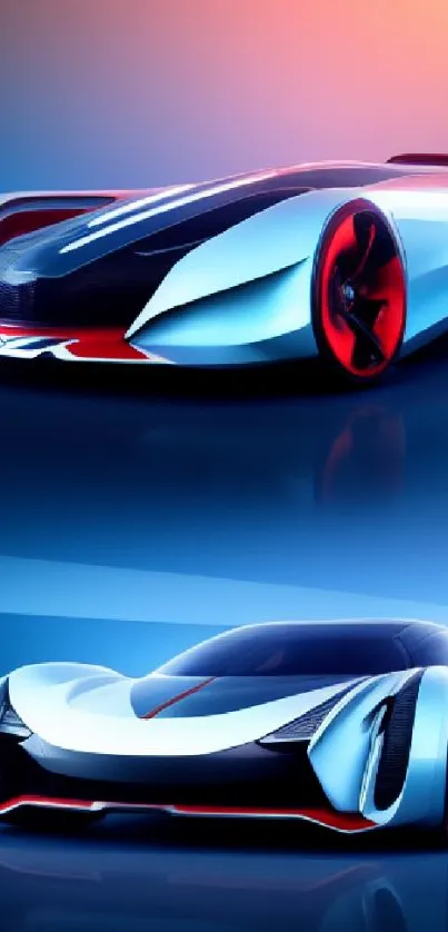 Futuristic car with sleek design and vibrant colors for mobile wallpaper.