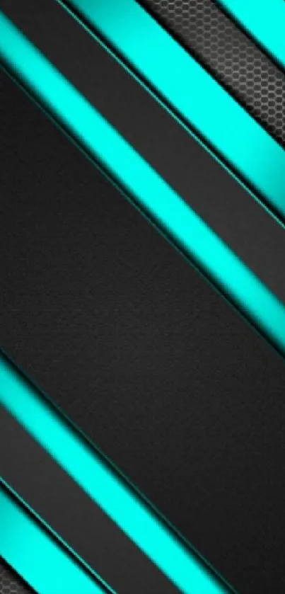 Futuristic teal and black striped mobile wallpaper.