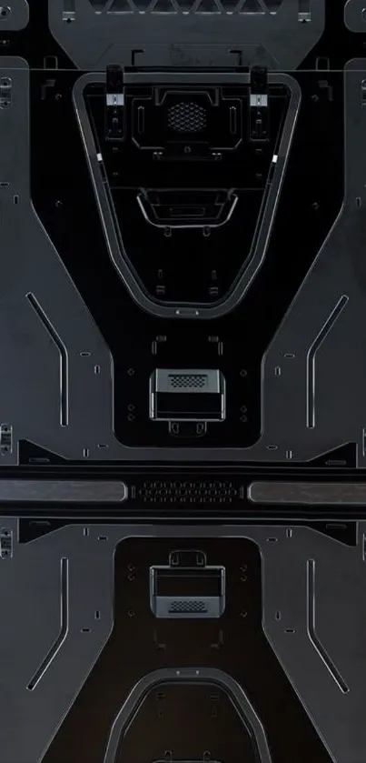 Futuristic tech design phone wallpaper in black tones.