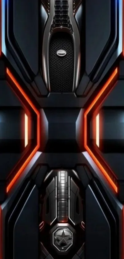 Futuristic tech pattern with neon accents.