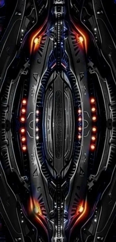 Futuristic tech pattern with vibrant lights.