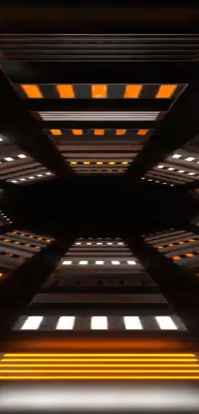 Futuristic glowing tech tunnel wallpaper design.