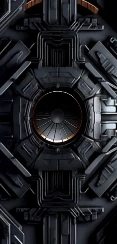 Futuristic mechanical design wallpaper with intricate details.