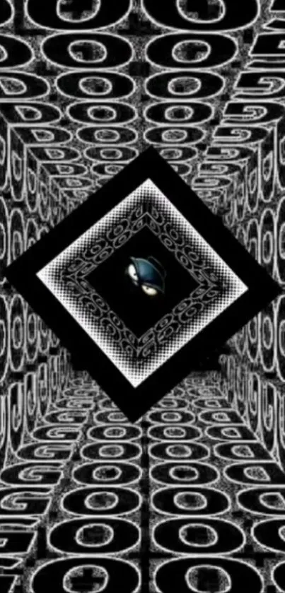 Abstract futuristic tunnel design with geometric patterns.