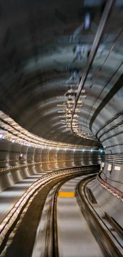 Dynamic futuristic underground tunnel with sleek lines and modern design.