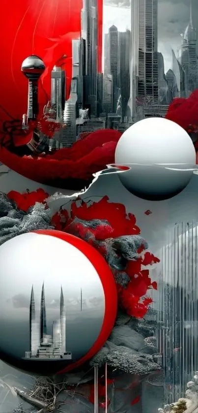 Futuristic urban abstract art with geometric shapes.
