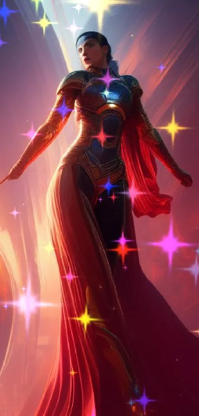 Futuristic warrior art wallpaper with vibrant colors and stunning design.