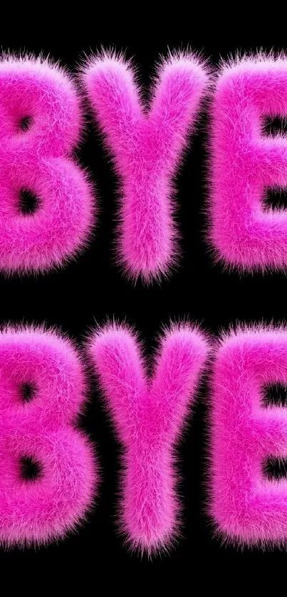 Fuzzy pink text on black wallpaper