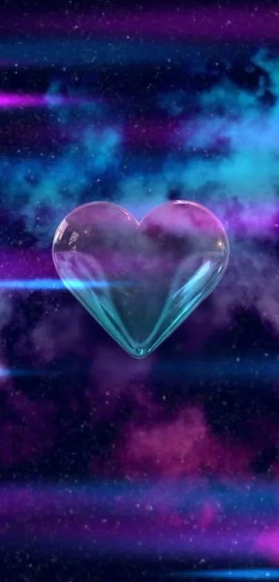 Vibrant galactic theme with a glowing heart center.