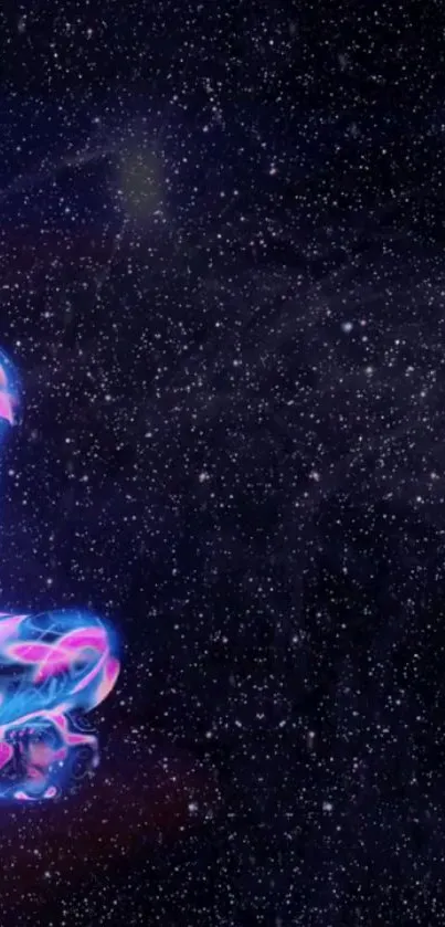 Cosmic figure meditating in the galaxy against starry backdrop.