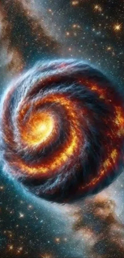 Galactic spiral vortex with stars in space.