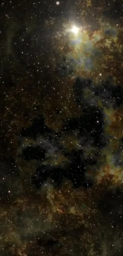 Stunning mobile wallpaper of a starry galactic sky with dark cosmic hues.