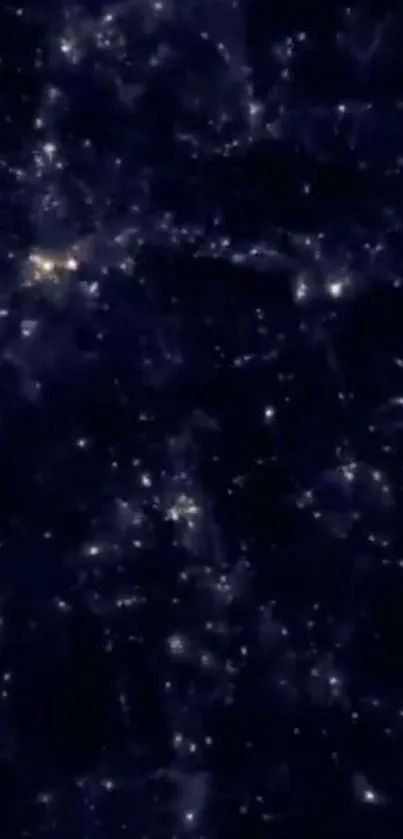 Dark blue galactic wallpaper with stars.