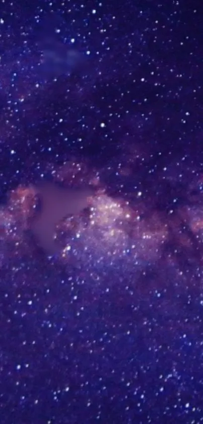 Starry galaxy wallpaper with purple tones