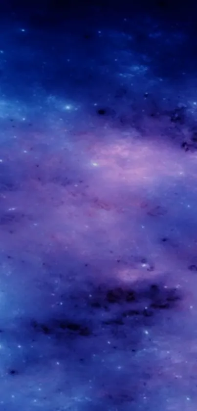 Purple blue galaxy with stars wallpaper for mobile devices.