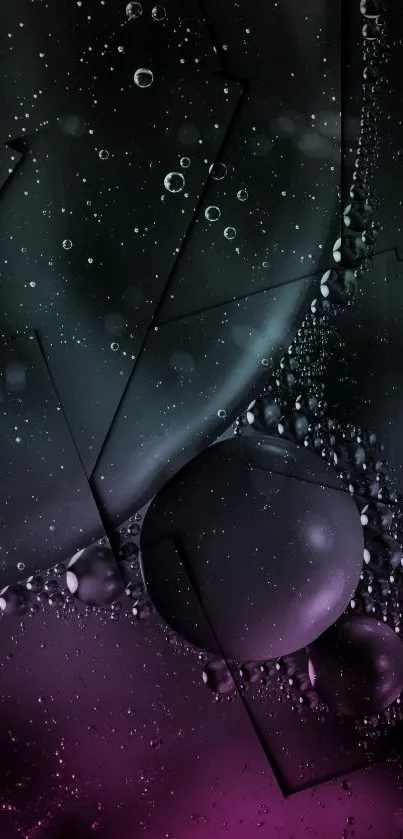 Purple and black galaxy bubble abstract wallpaper for mobile phones.