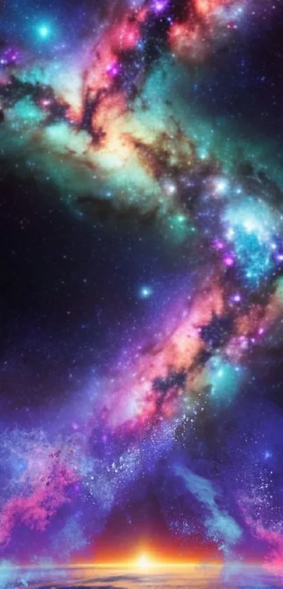 Vibrant galaxy wallpaper with colorful nebula