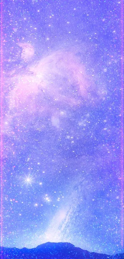 Vibrant purple galaxy with stars for mobile wallpaper.