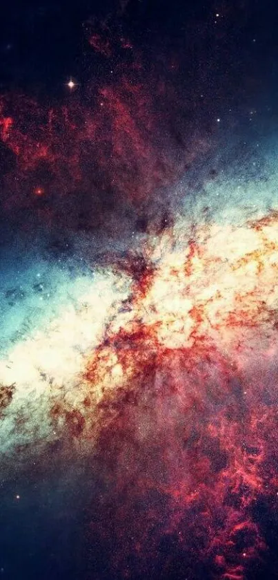 Stunning galaxy nebula image with vibrant space colors for mobile wallpaper.