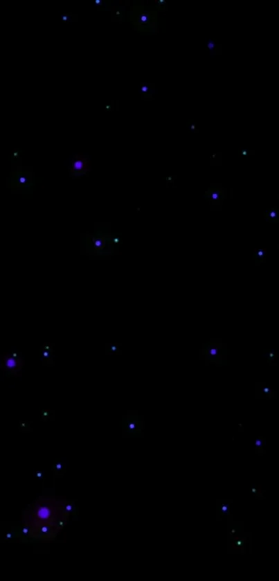 Galaxy-themed night sky wallpaper with purple stars on a black background.