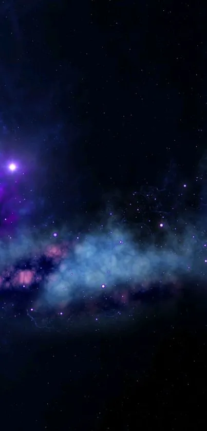 A stunning galaxy night sky wallpaper with bright stars and vibrant nebulae.