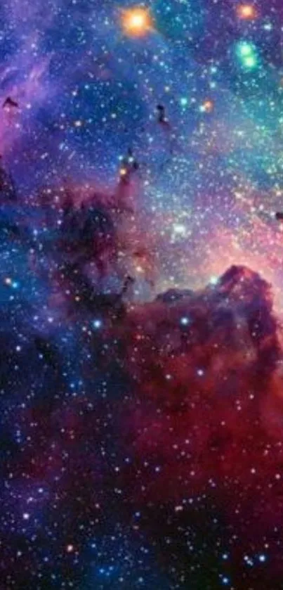 Colorful galaxy space wallpaper with stars and nebula.