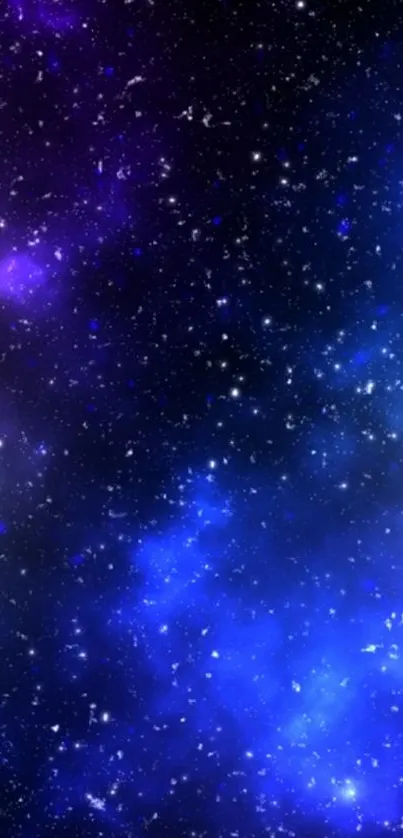 Galaxy starry night wallpaper with blue and purple hues.