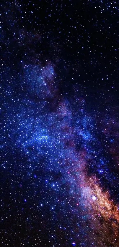 Stunning galaxy wallpaper showcasing vibrant starry night.