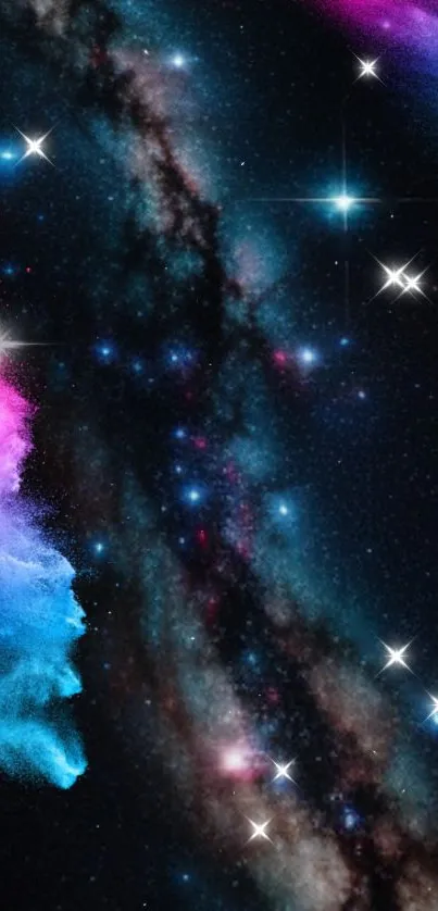 Vibrant galaxy starry sky wallpaper for phones.