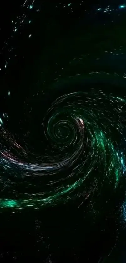 Galaxy swirl pattern in vibrant colors on a black background.