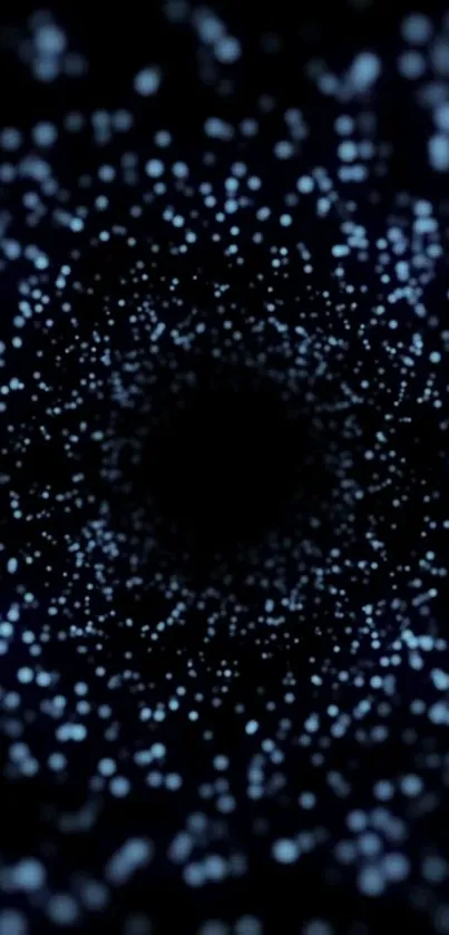 Dark blue galaxy vortex wallpaper with glowing dots.