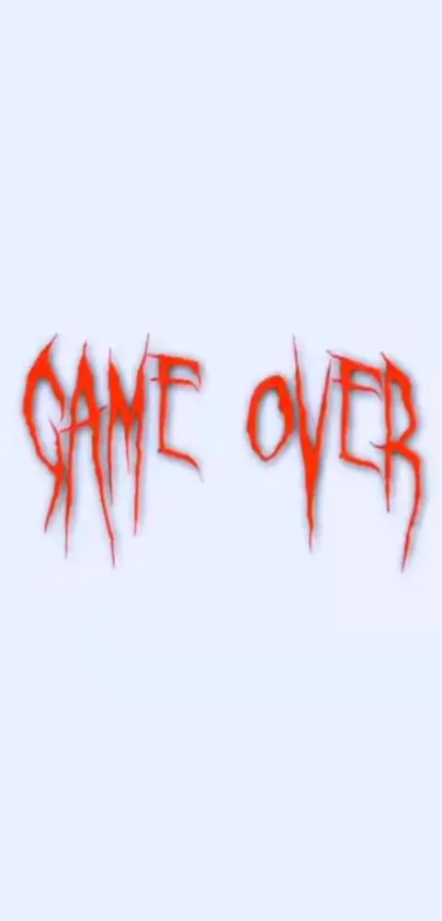 Game Over red text on a light blue background.