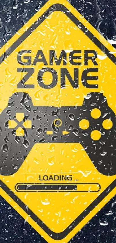 Gamer Zone sign with controller on starry space background.