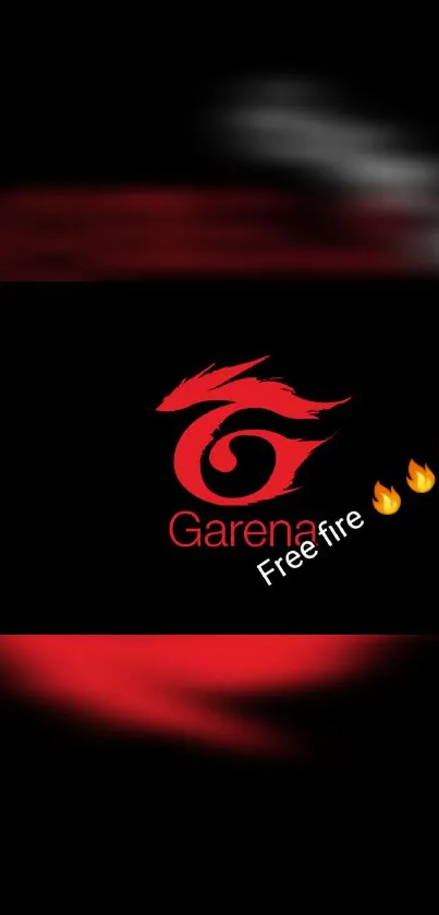 Garena Free Fire logo on black wallpaper with fire emojis.