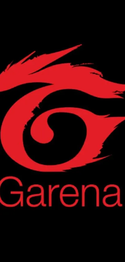 Garena logo on black background mobile wallpaper.