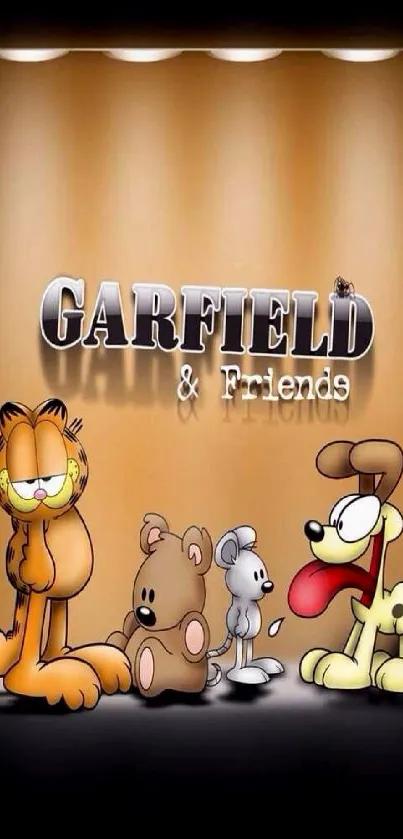 Garfield & Friends cartoon mobile wallpaper, featuring iconic characters.